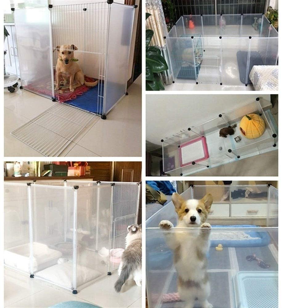  Casetas para perros Gato Perro Jaula Casa DIY Anti-salto Aislamiento Exterior Interior Grandes Gatos gatito del perrito de conejo Valla animal del animal doméstico del cajón de la perrera Parques para 