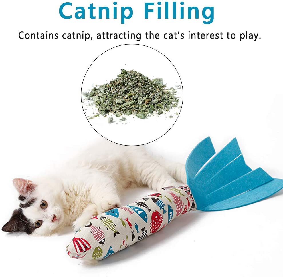  Catnip Juguetes para Gatos, Catnip Juguete Forma de Pez Juguetes De Entrenamiento Cat Toy Juguetes con Hierba Gatera Juguete Interactivo para Gatos con Papel de Anillo para Gatos Kitty (Rosa) 