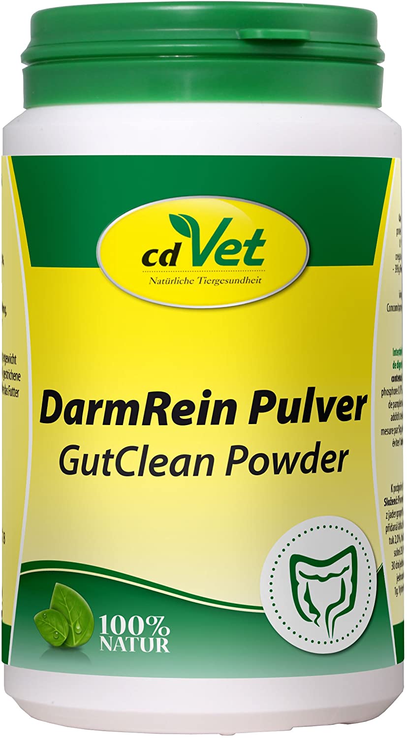  cdVet Naturprodukte DarmRein Pulver 180 g - Dog & Cat - intestinal Protector - intestinal mucosa - Minerals + Trace Elements + nutrients - Digestive - intestinal Health - Immune System - Bacteria - 