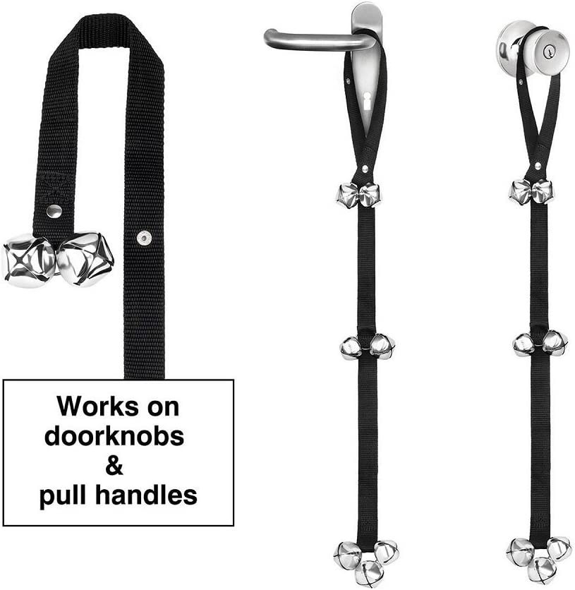  chinacam66 - Timbre para Puerta de Perro Entrenamiento de Orinal y Salida, con Cuerda Ajustable para Puertas Grandes y Fuertes, Evita arañazos y ladridos 