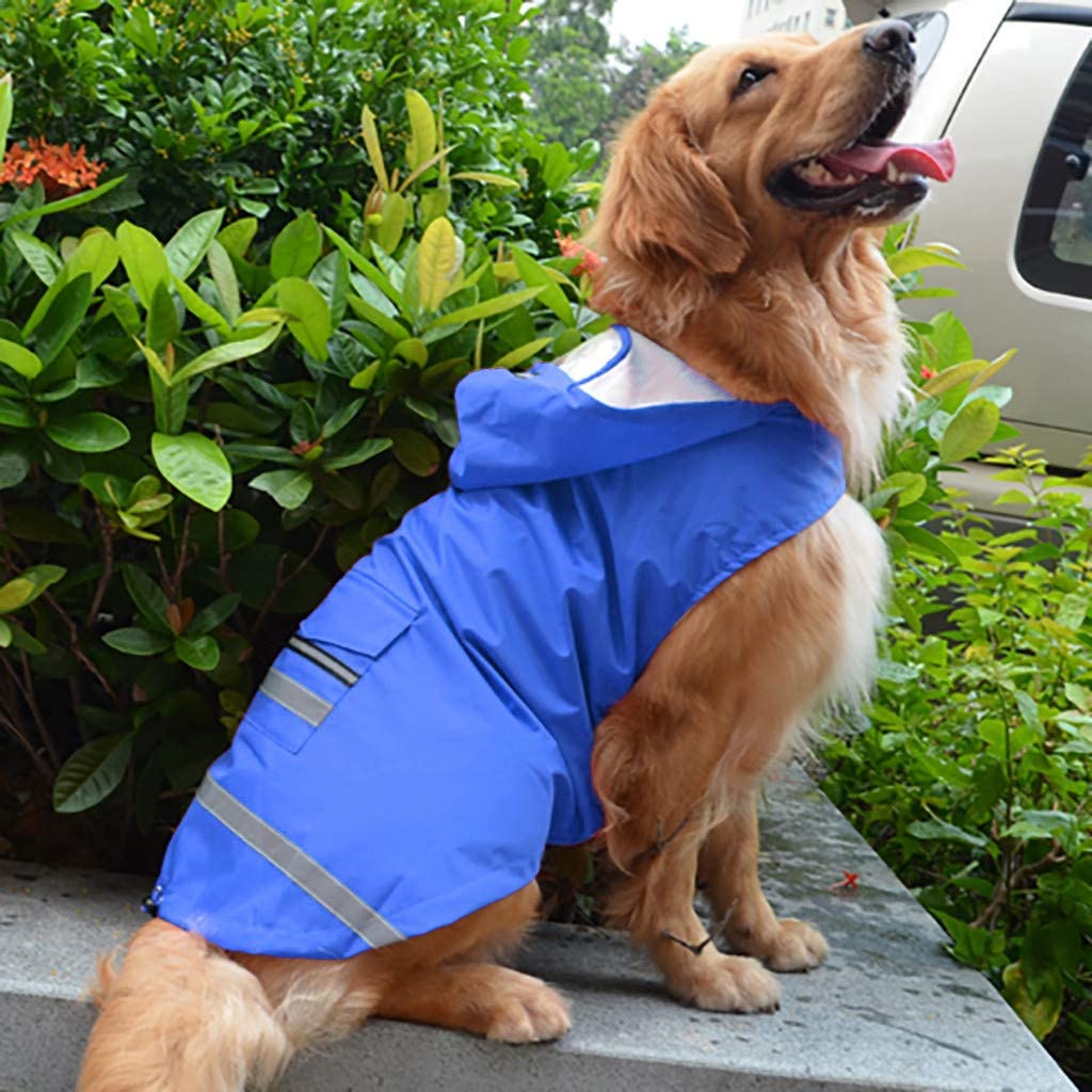  Chubasquero Perro Grande Impermeable para Perros 2019 Golden Retriever Piernas Grandes con Capucha para Perros Impermeable Y Resistente A La Lluvia Impermeable para Mascotas 4XL Azul 