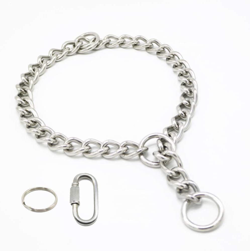  Collar De Perrocadena De Perro para Mascotas, Acero Inoxidable, Collar De Tres Anillos, Cuerda para Perro, Collar De Perro, Cadena P @ 4.0Mm * 70Cm 