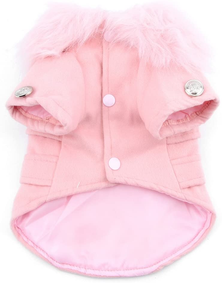  Cómodo Abrigo para otoño e Invierno Abrigo de Perro Chaqueta de Invierno Ropa de Abrigo de Lana Rosado S 