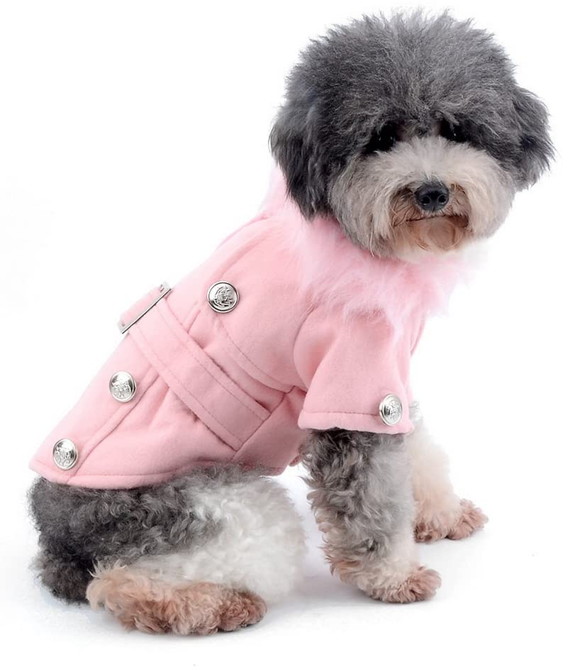  Cómodo Abrigo para otoño e Invierno Abrigo de Perro Chaqueta de Invierno Ropa de Abrigo de Lana Rosado S 