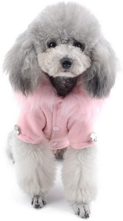  Cómodo Abrigo para otoño e Invierno Abrigo de Perro Chaqueta de Invierno Ropa de Abrigo de Lana Rosado S 