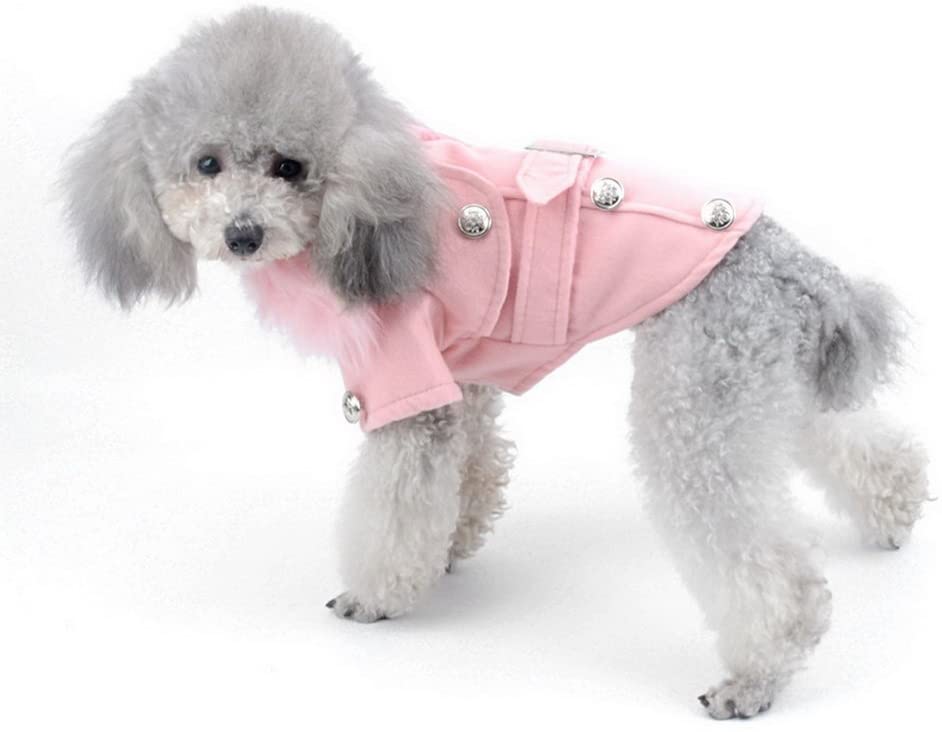  Cómodo Abrigo para otoño e Invierno Abrigo de Perro Chaqueta de Invierno Ropa de Abrigo de Lana Rosado S 