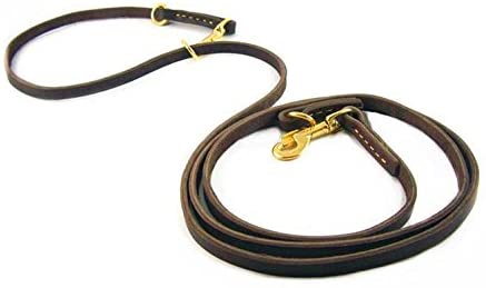  creatwls multifunción 8 ft larga de cuero correa genuine Brida de piel, hecho a mano Walk tu perro manos libres/Walk p-leash 