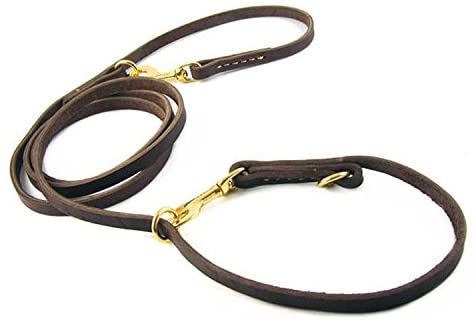  creatwls multifunción 8 ft larga de cuero correa genuine Brida de piel, hecho a mano Walk tu perro manos libres/Walk p-leash 