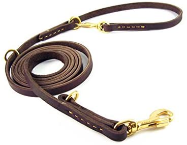  creatwls multifunción 8 ft larga de cuero correa genuine Brida de piel, hecho a mano Walk tu perro manos libres/Walk p-leash 