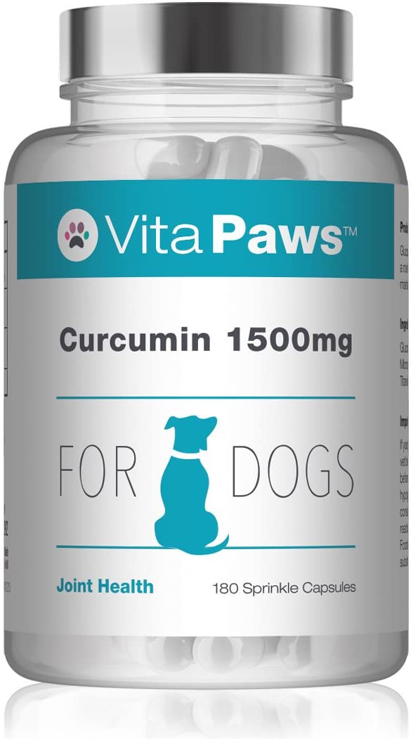  Curcumina 1500mg para Perros - 180 Cápsulas - VitaPaws 