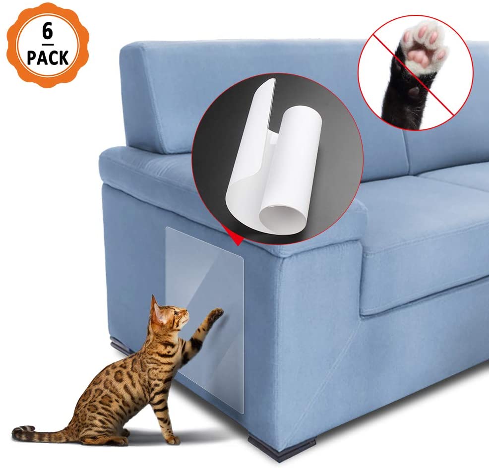  Dadabig 6pcs Protector de Muebles Gatos, Protector Sofa Gatos Protector de Sofá para Mascotas con 30 Tornillos Evitar Que los Gatos Rasguñen los Muebles (Transparente, 14 * 48cm y 30 * 45cm) 