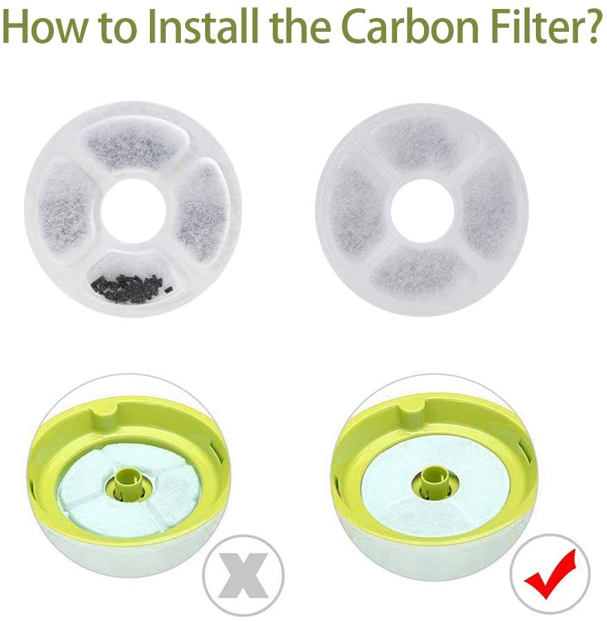  DADYPET Filtros Fuente Gatos, Filtro de Carbón para Gatos Fuente para Gatos Bebedero Gatos con 2 Filtros de Carbón Activado (6 Filtros) 