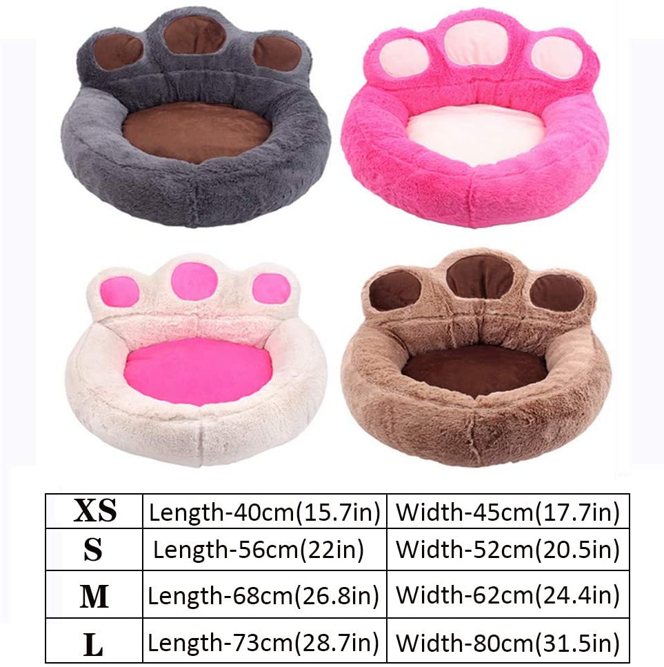  DHQSS Cama Sofá Redondo para Mascotas Forma de Garra Cesta Linda de Perros con Cojín Extraíble Casa Cama Nido Cómoda para Gatos y Perros Camas para Lavable Mascota Invierno,C,68cm 