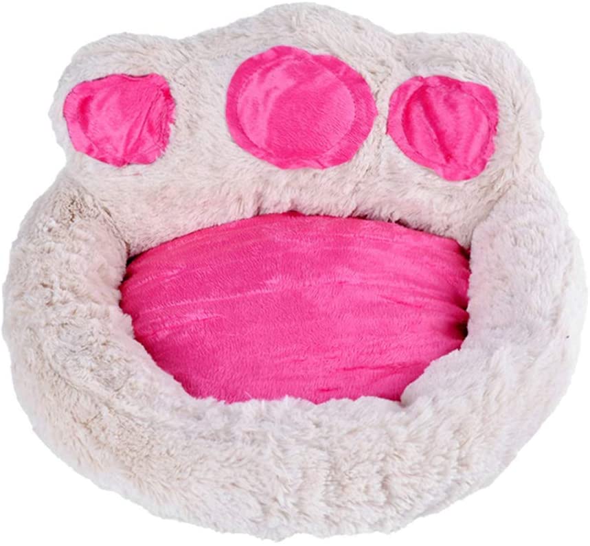  DHQSS Cama Sofá Redondo para Mascotas Forma de Garra Cesta Linda de Perros con Cojín Extraíble Casa Cama Nido Cómoda para Gatos y Perros Camas para Lavable Mascota Invierno,C,68cm 