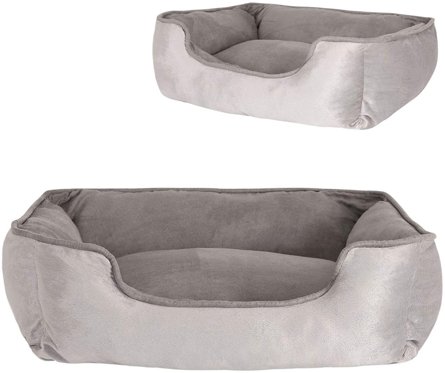  Dibea Cama Perros 2 En 1 Cojín Perros Sofá Perros Tamaño (M) 80X60 Cm Gris, M, Gris 1700 g 