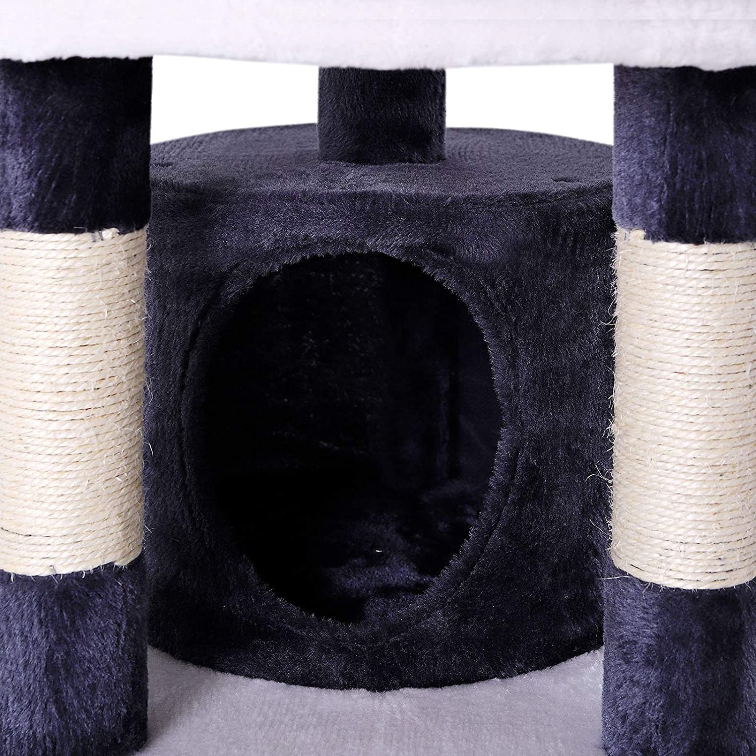  Dibea KB00141 Rascador para Gatos, Altura 65 Cm, Árbol Escalador Arañar Juguete Color Gris y Blanco 