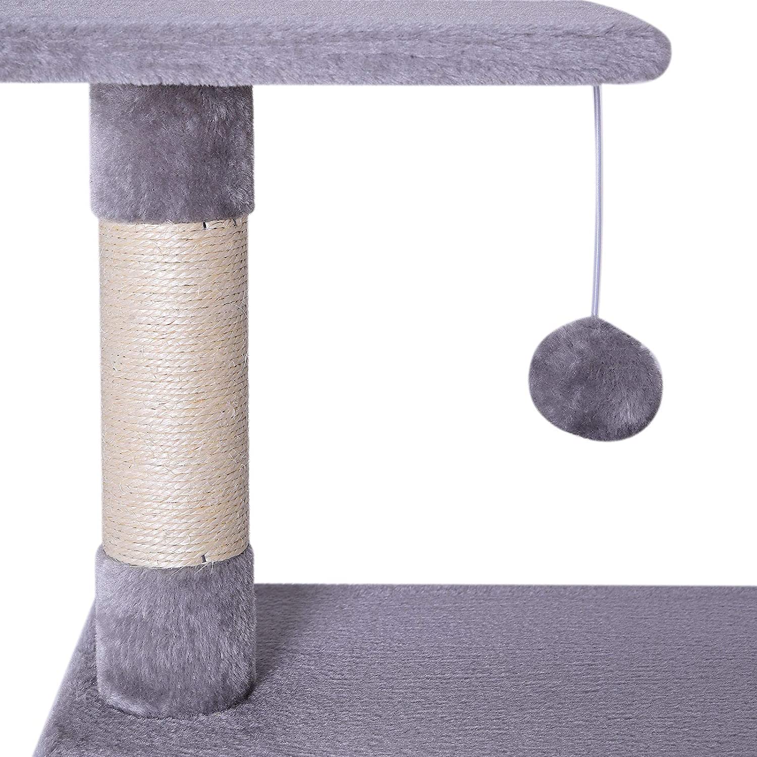  Dibea KB00253 Árbol Rascador para Gatos, Escalador, Altura 80 cm, Color Gris Claro 