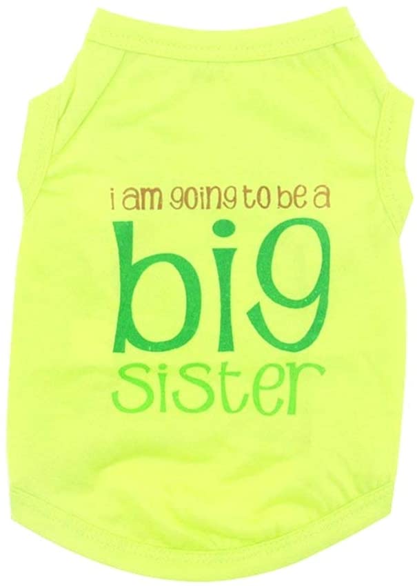  Disfraz - escritura - voy a ser una hermana mayor - estoy a punto de convertirme en una hermana mayor - color verde - perro - s - disfraces - carnaval de halloween - i'm going to be a big sister 