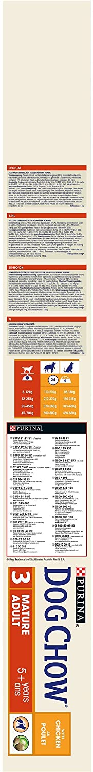  Dog Chow Perro Mature Adult pienso con del Pollo para Perro Adulto 14 kg 