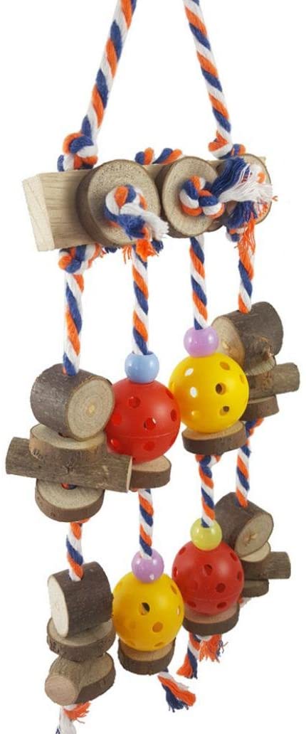  dontdo Colorido Colgante de Madera Adornos Parrot Escalada Bite Mascota Pelota Pájaro Juguete Brain Juego Herramienta de Entrenamiento 