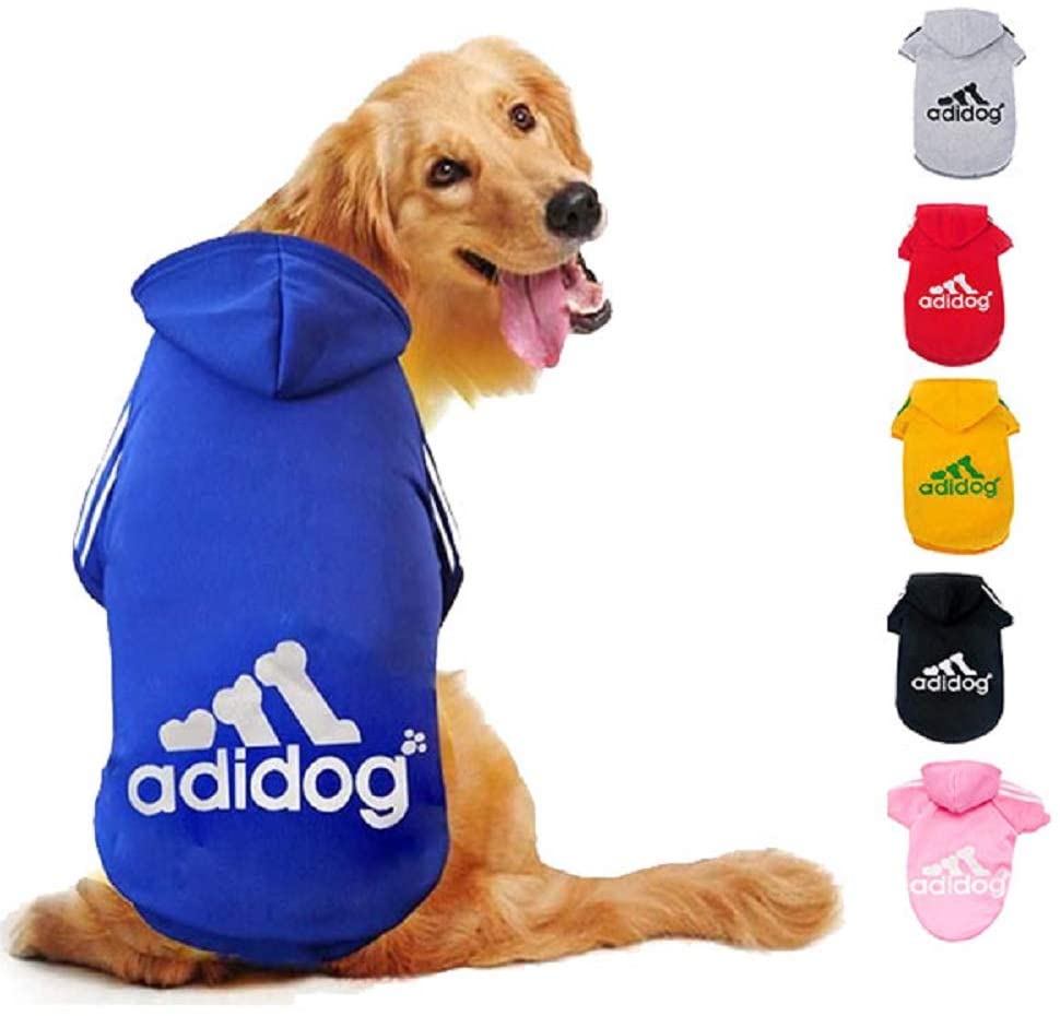  Ducomi Adidog - Sudadera con Capucha para Perros en Algodón Suave - Costuras Resistentes - Disponibles de XS a 8XL - Se envía Desde España (5XL, Azul) 