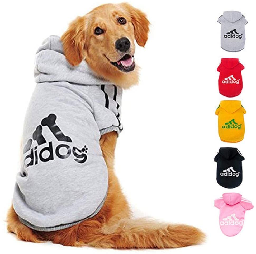  Ducomi Adidog - Sudadera con Capucha para Perros en Algodón Suave - Costuras Resistentes - Disponibles de XS a 8XL - Se envía Desde España (8XL, Gris) 