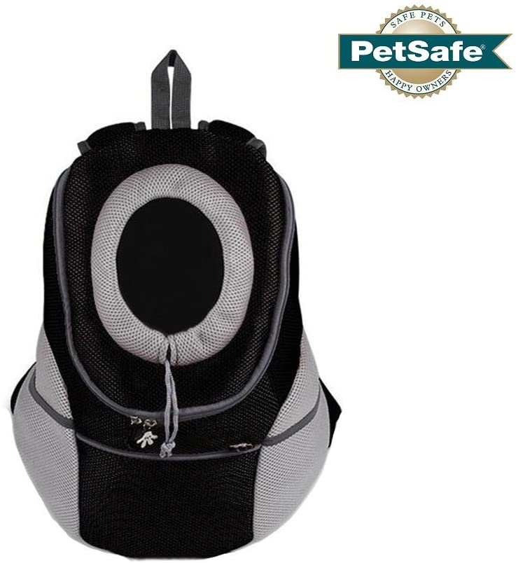  Ducomi® Pets Courmayeur - Mochila para el Transporte de Perros y Cachorros en Tejido Elástico y Transpirable de Malla (XL, Negro) 