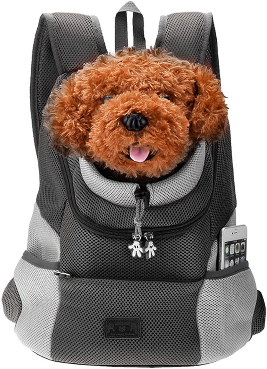  Ducomi® Pets Courmayeur - Mochila para el Transporte de Perros y Cachorros en Tejido Elástico y Transpirable de Malla (XL, Negro) 