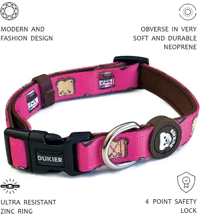  Dukier - Collar para Perro Ajustable y cómodo con Estampados Originales 