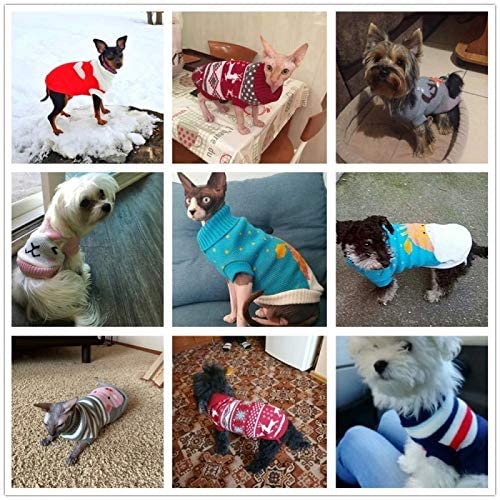  DZSHYXGW Navidad Suéter para Mascotas Gato Suéter para Perros Ropa De Invierno para Perros Pequeños Chihuahua Yorkys Puppy Jacket Ropa para Mascotas XL N 