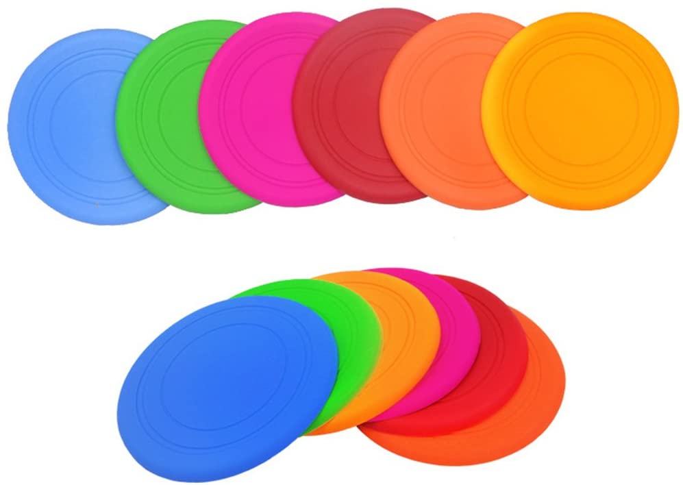  Ecloud Shop® 2pcs Pet Frisbee Perro de Juguete Frisbee Suave Pet Training Dog Training Frisbee Table Pad (Color al Azar) 