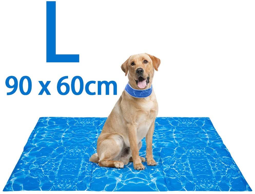  Enfriamiento Colchoneta y Pañuelo para Perros, No Tóxicos Enfriamiento con Gel de Hielo Autoenfriado y Bufanda de Enfriamiento de Hielo En Verano Para Perreras, Jaulas y Camas Grande 