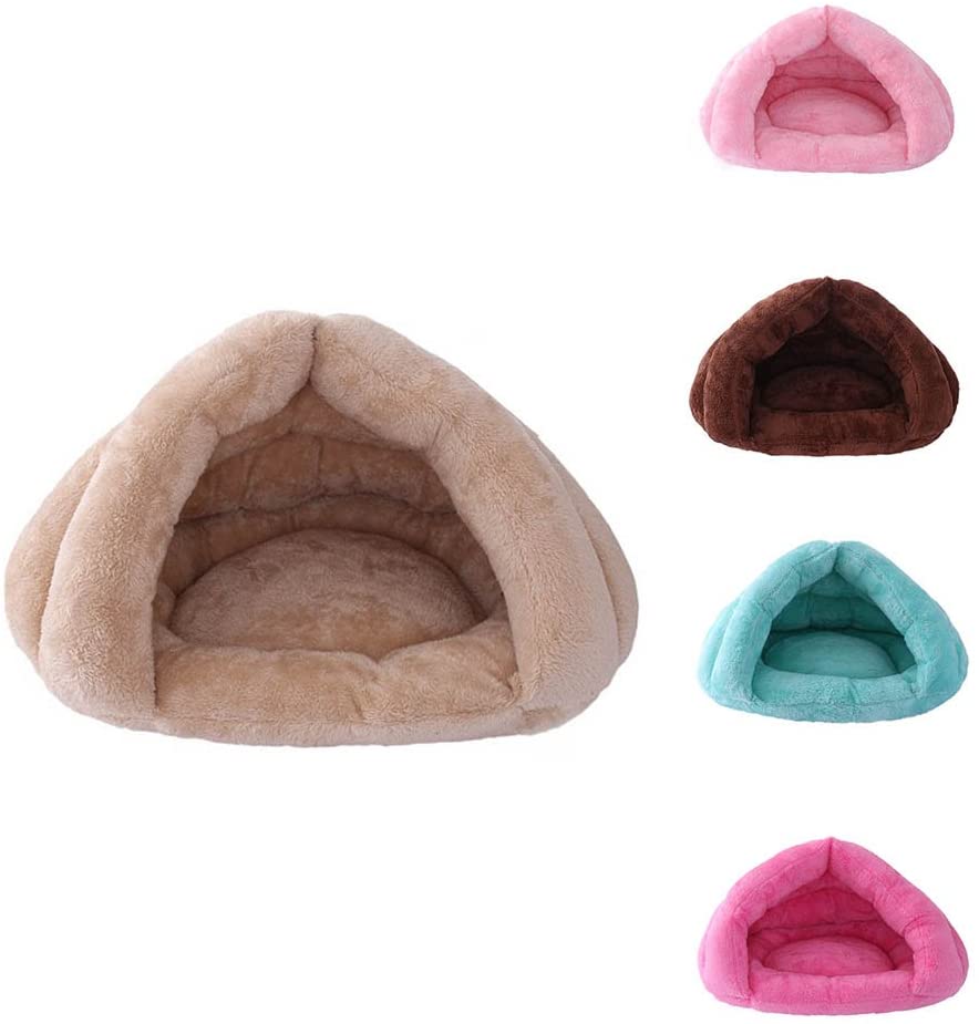  Espeedy Cama del animal doméstico,Otoño invierno cama para mascotas color sólido peluche calurosa zona de sueño abrazo cueva gato perro pequeño cachorro mascotas nido perrera 