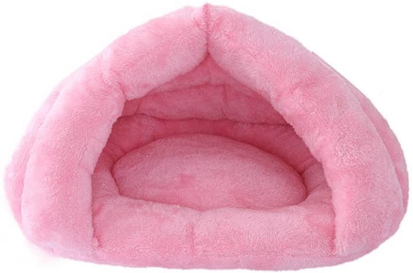  Espeedy Cama del animal doméstico,Otoño invierno cama para mascotas color sólido peluche calurosa zona de sueño abrazo cueva gato perro pequeño cachorro mascotas nido perrera 