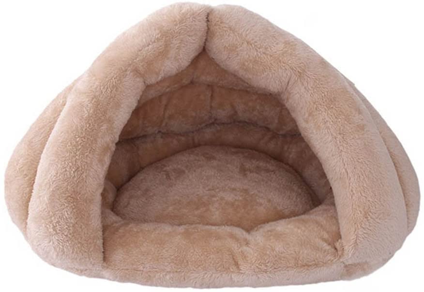  Espeedy Cama del animal doméstico,Otoño invierno cama para mascotas color sólido peluche calurosa zona de sueño abrazo cueva gato perro pequeño cachorro mascotas nido perrera 