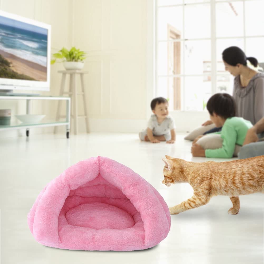  Espeedy Cama del animal doméstico,Otoño invierno cama para mascotas color sólido peluche calurosa zona de sueño abrazo cueva gato perro pequeño cachorro mascotas nido perrera 