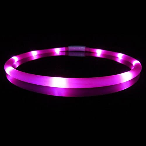  Espeedy Collar de perro,USB LED Mascota Perro Luminoso Collar de Silicona Iluminación Ajustable Resplandor Perros Correa Noche Arnés de Seguridad Collares Mascotas Suministros 