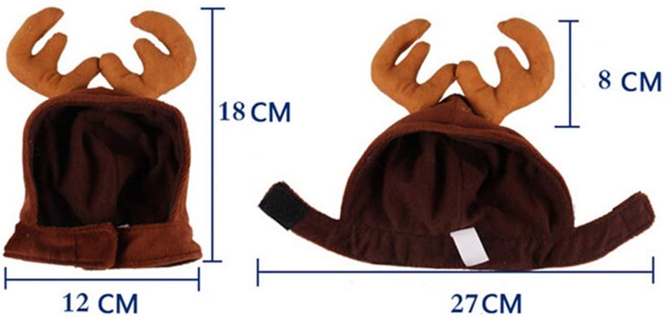  ETbotu Suministros de Navidad para Mascotas Mascotas Diademas para Perros Cornamenta Gorra Suministros para Disfraces de Mascotas Sombreros de Ciervos de Navidad Gorra de asta una Talla 