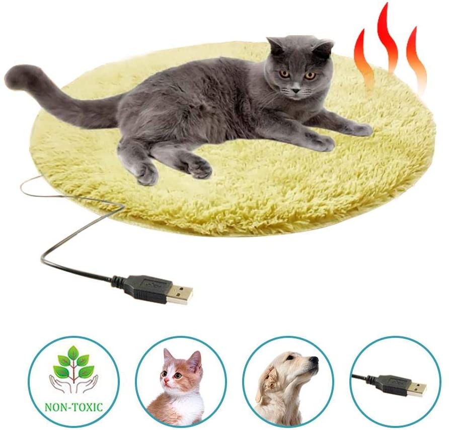  Eternitry Mascota Manta USB Almohadilla Térmica Colchón Gato Perro Felpa para Viaje Hogar Mascotas Calor Invierno Regalo Mujeres Hombres (Color Aleatorio) 