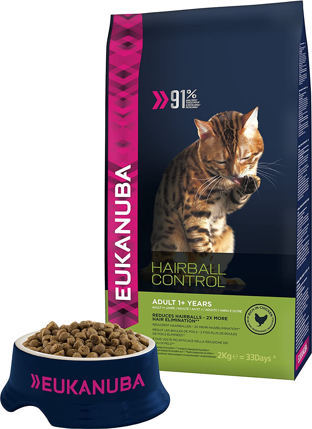  Eukanuba Adulto Hairball Control Rico en pollo [2 Kg] 