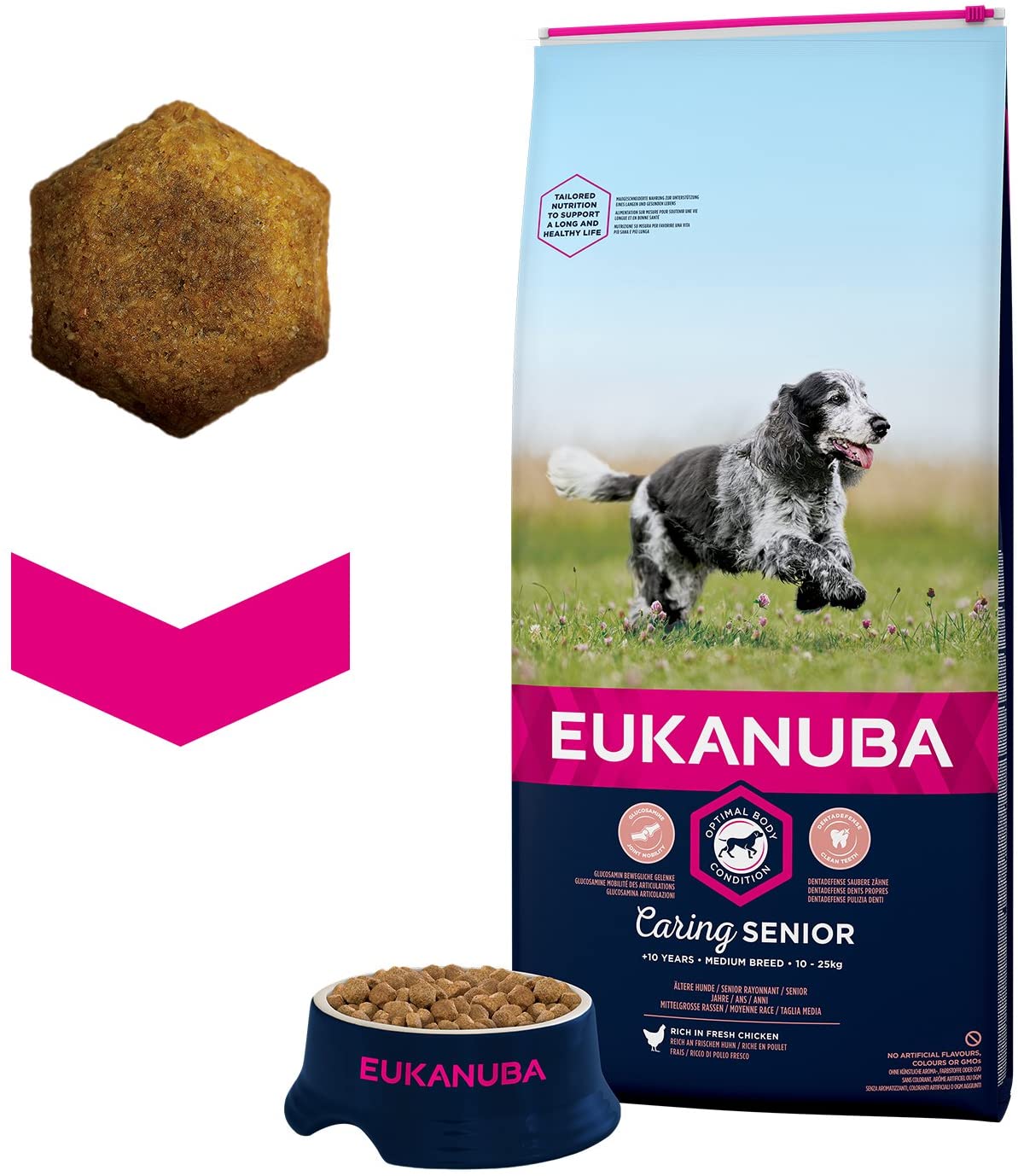  EUKANUBA Edad Avanzada con Necesidad de Cuidados Raza Mediana rico en pollo fresco [15 kg] 