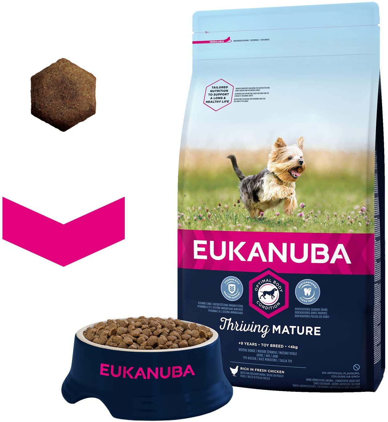  EUKANUBA Edad avanzada Próspero Raza Miniatura rico en pollo fresco [2 kg] 