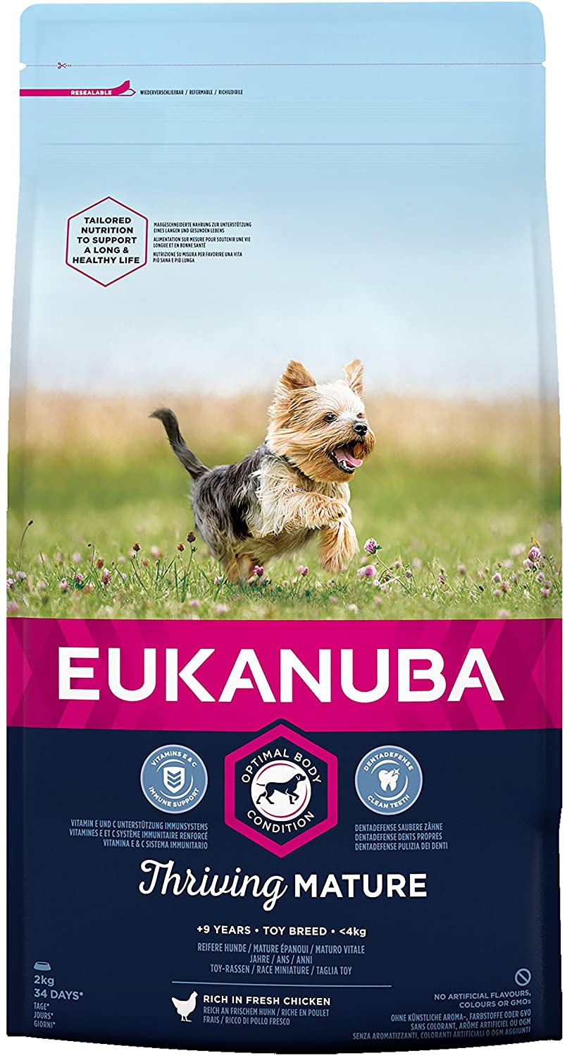  EUKANUBA Edad avanzada Próspero Raza Miniatura rico en pollo fresco [2 kg] 