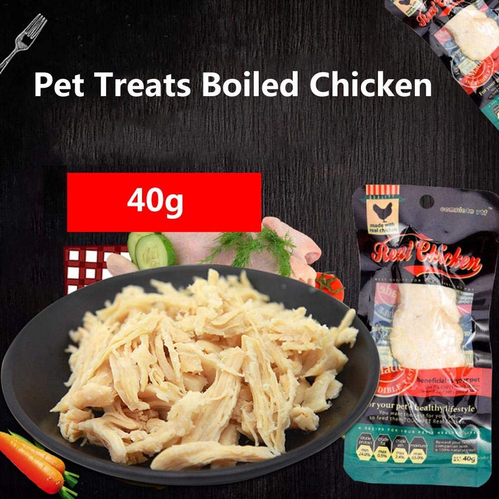  evergreemi Golosinas para Mascotas Pollo hervido, Gato Bocadillos saludables para Perros Alimentos para Mascotas Golosinas para Pollo 