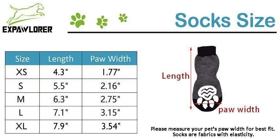  EXPAWLORER Calcetines Antideslizantes para Perro para Uso en Interiores, protección de Patas 