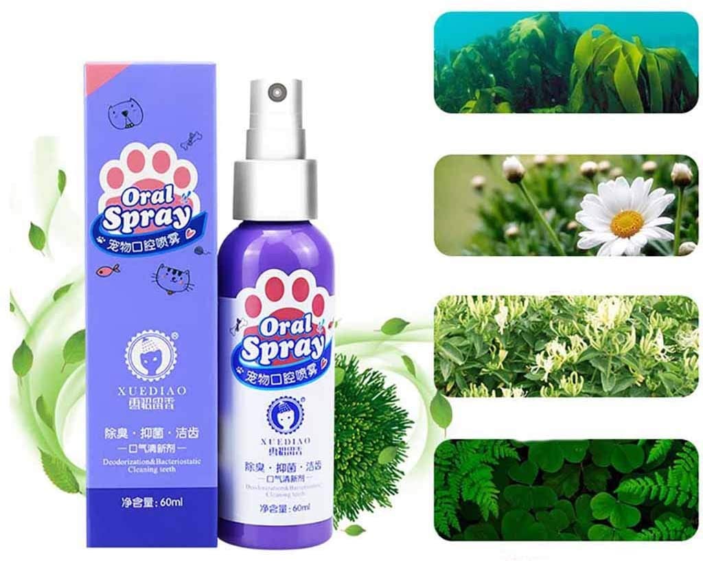  Factorys Limpiador avanzado de Dientes de Pasta de Dientes para Mascotas,ambientador para Limpieza de Aliento para Mascotas Cuidado bucal Limpieza Dental Limpiador en Spray para Perros Gatos 