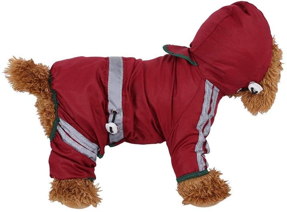  Fdit Impermeable para Perros de Mascota Chubasqueros para Medianas Perros con Capucha y Tiras Reflectoras Seguras(XXL) 