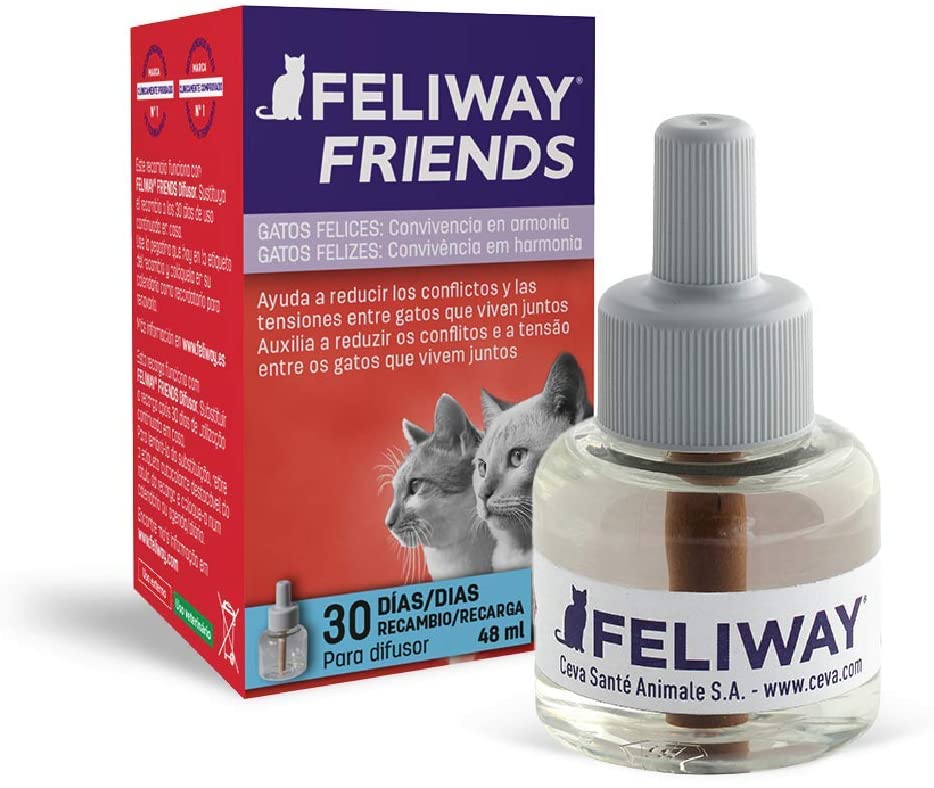  FELIWAY Friends - Anticonflictos para gatos - Peleas, Persecuciones, Bufidos, Bloqueos - Recambio 48 ml 