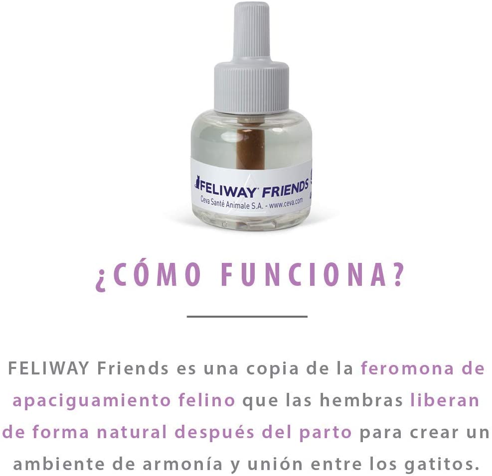  FELIWAY Friends - Anticonflictos para gatos - Peleas, Persecuciones, Bufidos, Bloqueos - Recambio 48 ml 