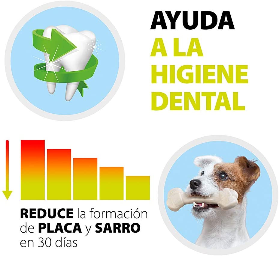  Ferplast 88040036 Goodbite S Juguete Hueso para La Higiene Oral, Sabor A Salmón, Perro Medio-Pequeño (5-10 Kg), Natural, 2 Piezas De 40G 